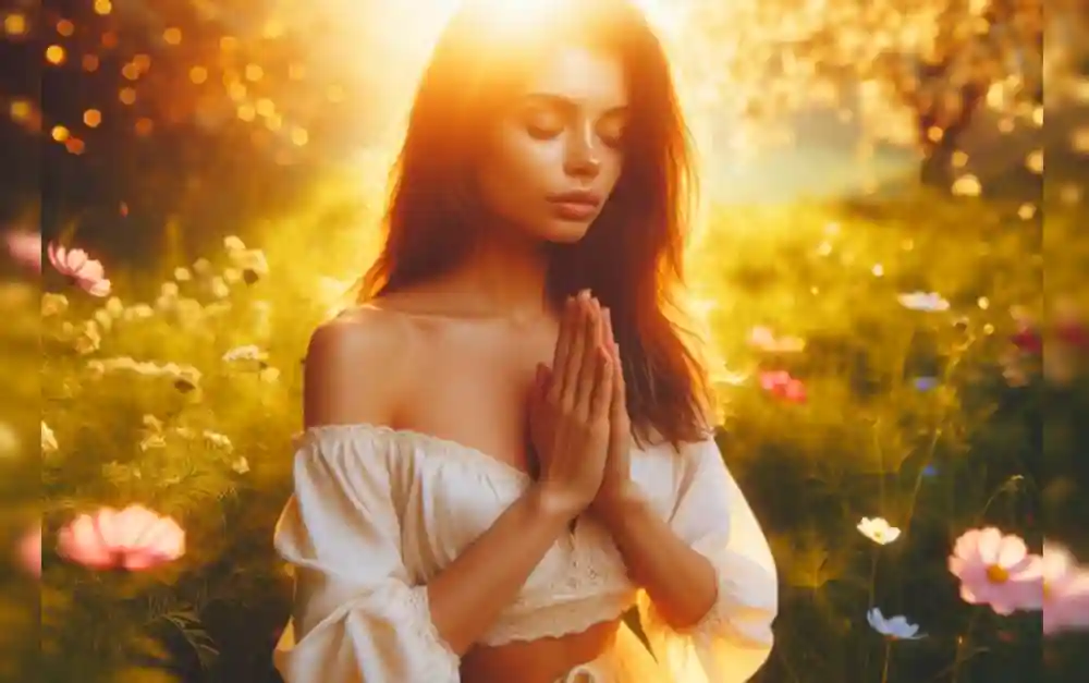 A lady prays briefly for manifestation